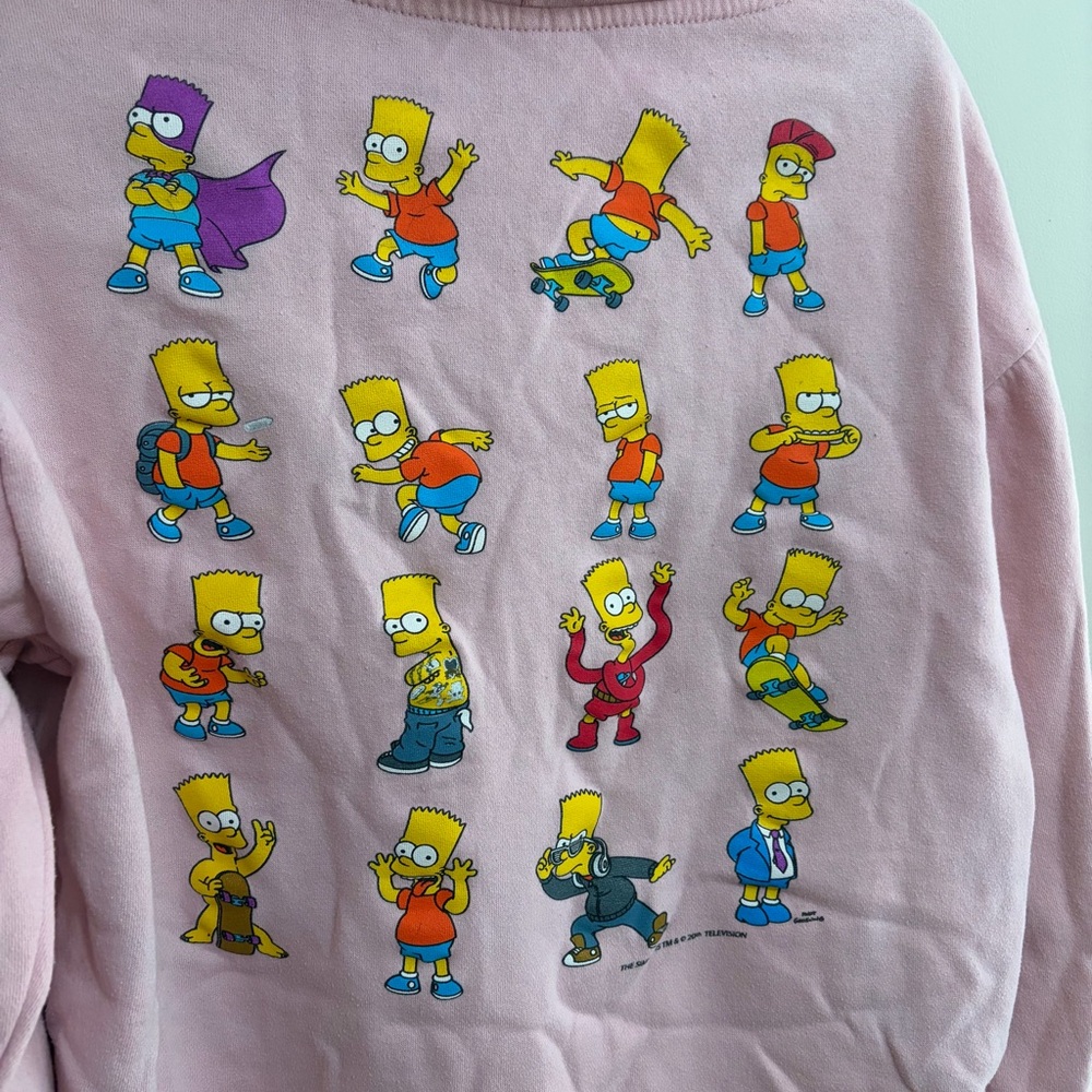 90s Freeze Juniors Pink The Simpsons Cartoon Character Jacket Medium - Picture 5 of 5